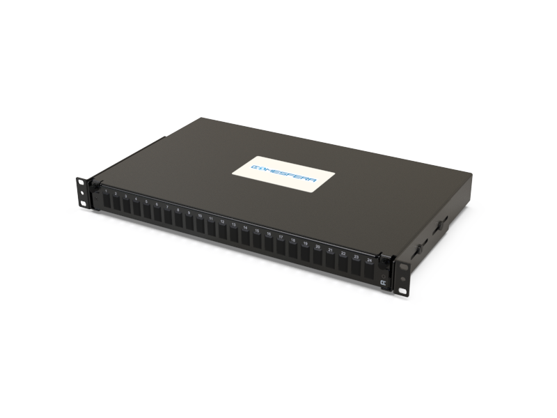 Fiber splice panel 24 x SC LCD 1U (unloaded)