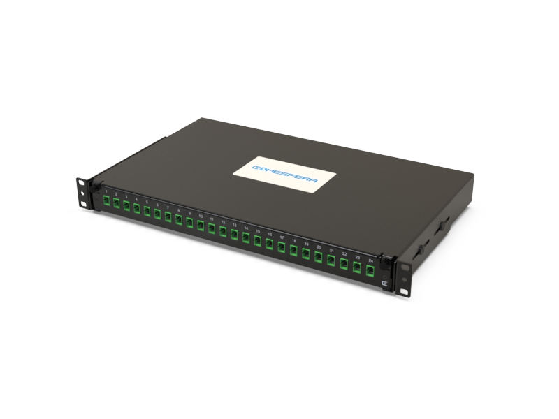 Fiber splice panel 24 x SC-APC SM 1U (loaded)