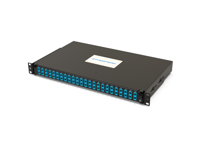 Fiber splice panel 24 x SCD OM3 1U (loaded)