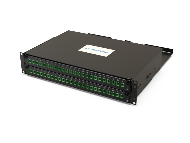 Fiber splice panel 48 x SC-APC SM 2U (loaded)